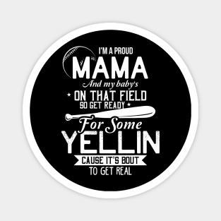 Proud Mama Baseball Shirt Funny Mom Of Baseball Player Gifts Magnet